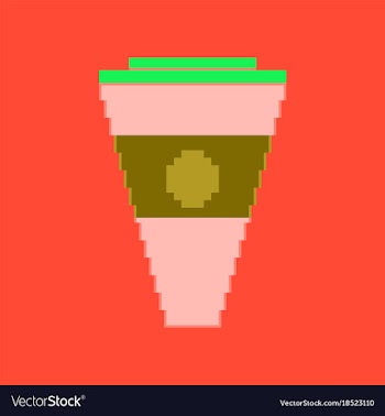 Pixel icon in flat style glass of cola vector image