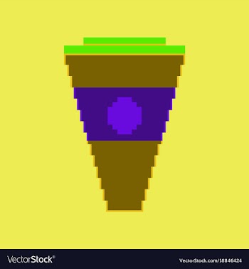 Pixel icon in flat style glass of cola vector image