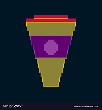 Pixel icon in flat style glass of cola vector image
