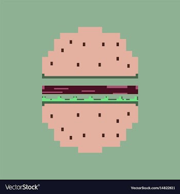 Pixel icon in flat style hamburger vector image