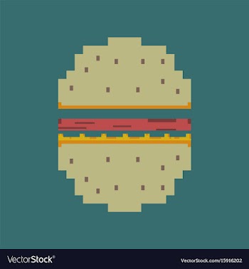 Pixel icon in flat style hamburger vector image
