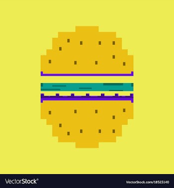 Pixel icon in flat style hamburger vector image