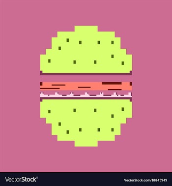 Pixel icon in flat style hamburger vector image