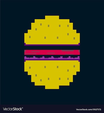 Pixel icon in flat style hamburger vector image