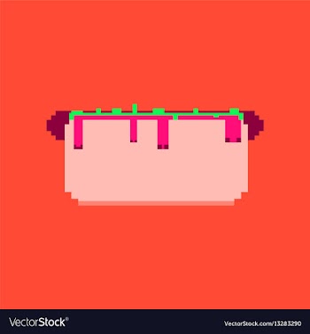 Pixel icon in flat style hot dog vector image