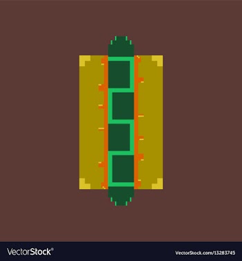 Pixel icon in flat style hot dog vector image