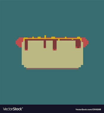 Pixel icon in flat style hot dog vector image