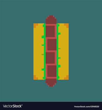 Pixel icon in flat style hot dog vector image