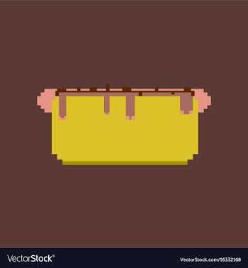 Pixel icon in flat style hot dog vector image