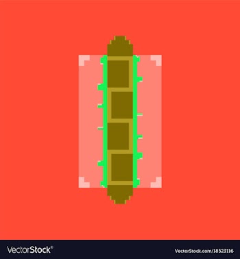 Pixel icon in flat style hot dog vector image