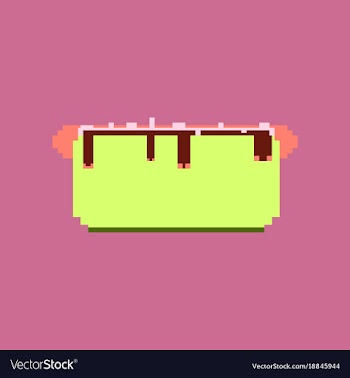 Pixel icon in flat style hot dog vector image