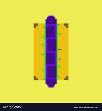 Pixel icon in flat style hot dog vector image