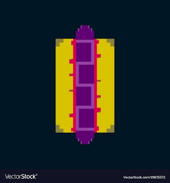 Pixel icon in flat style hot dog vector image