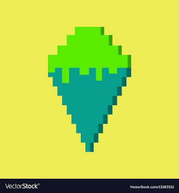 Pixel icon in flat style ice cream cone vector image