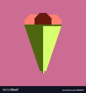 Pixel icon in flat style ice cream cone vector image