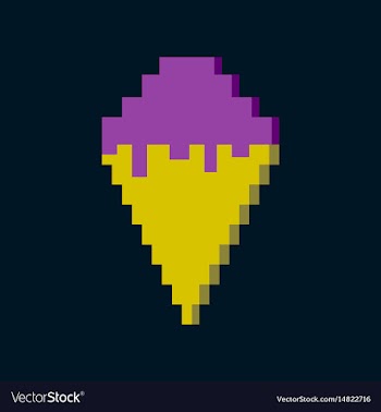 Pixel icon in flat style ice cream cone vector image