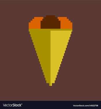 Pixel icon in flat style ice cream cone vector image