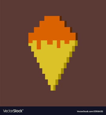 Pixel icon in flat style ice cream cone vector image