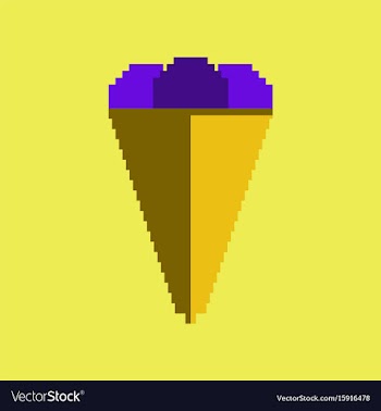 Pixel icon in flat style ice cream cone vector image