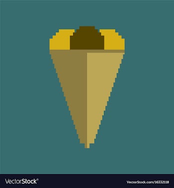Pixel icon in flat style ice cream cone vector image
