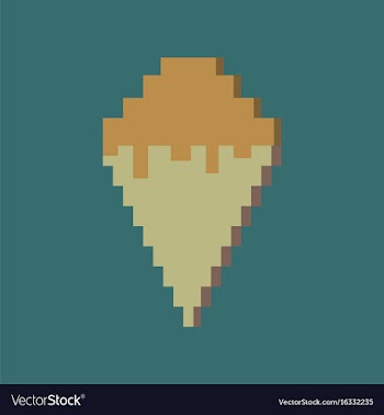 Pixel icon in flat style ice cream cone vector image