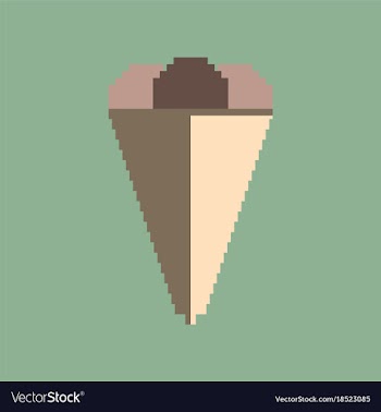 Pixel icon in flat style ice cream cone vector image