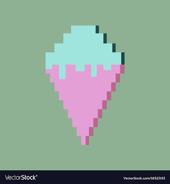 Pixel icon in flat style ice cream cone vector image
