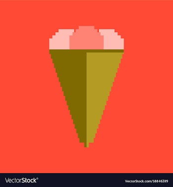 Pixel icon in flat style ice cream cone vector image