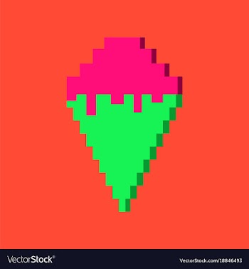 Pixel icon in flat style ice cream cone vector image