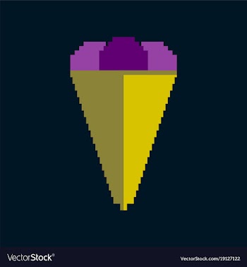 Pixel icon in flat style ice cream cone vector image