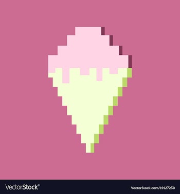 Pixel icon in flat style ice cream cone vector image