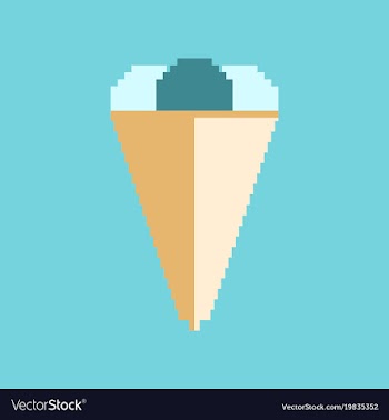 Pixel icon in flat style ice cream cone vector image