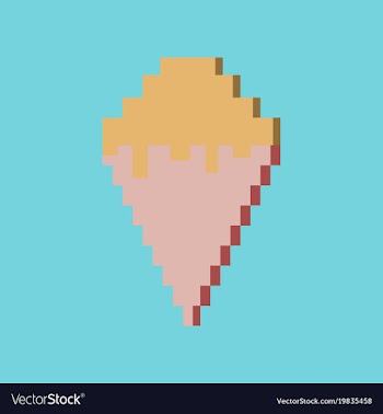 Pixel icon in flat style ice cream cone vector image