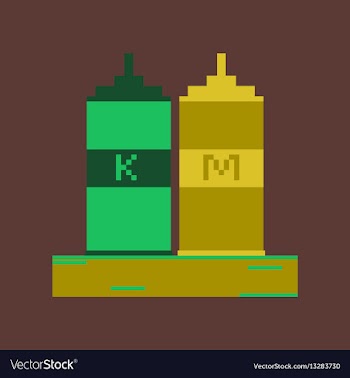 Pixel icon in flat style ketchup and mustard vector image