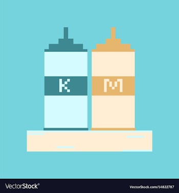 Pixel icon in flat style ketchup and mustard vector image