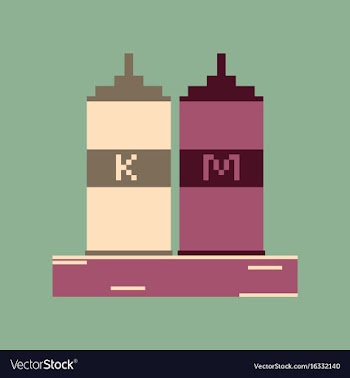 Pixel icon in flat style ketchup and mustard vector image