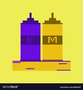 Pixel icon in flat style ketchup and mustard vector image