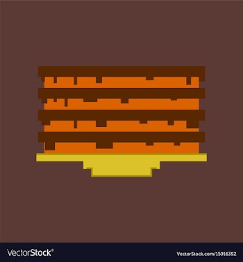 Pixel icon in flat style pancake with jam vector image