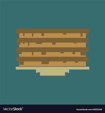 Pixel icon in flat style pancake with jam vector image
