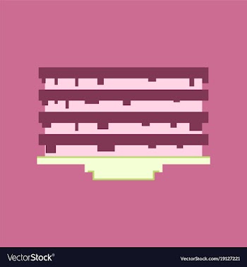 Pixel icon in flat style pancake with jam vector image