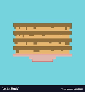 Pixel icon in flat style pancake with jam vector image