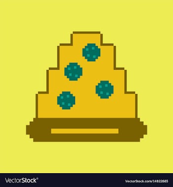 Pixel icon in flat style pizza with salami vector image