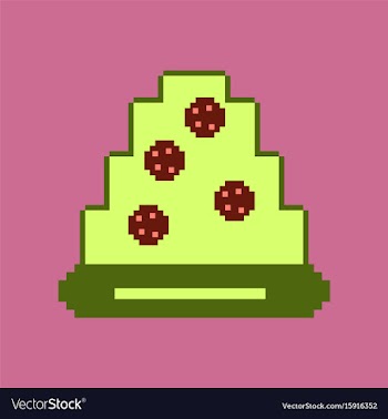 Pixel icon in flat style pizza with salami vector image
