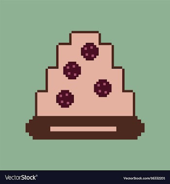Pixel icon in flat style pizza with salami vector image