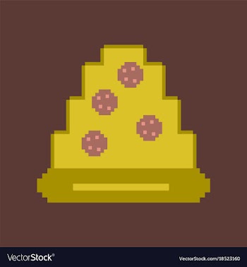 Pixel icon in flat style pizza with salami vector image
