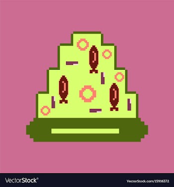 Pixel icon in flat style pizza with tuna vector image