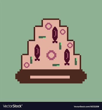 Pixel icon in flat style pizza with tuna vector image