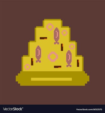 Pixel icon in flat style pizza with tuna vector image