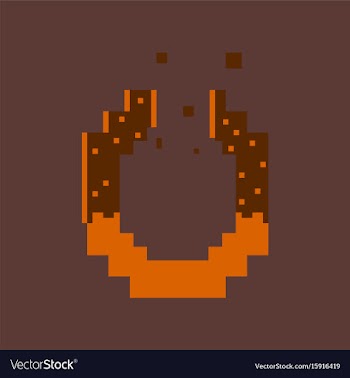 Pixel icon in flat style pretzel vector image