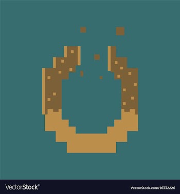 Pixel icon in flat style pretzel vector image
